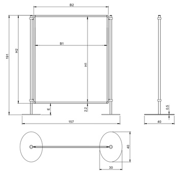 Textilní tabule pro paraván 90x120 cm, modrý