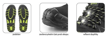 Pánská pracovní polobotka CXS UNIVERSE CLUSTER S3, černá, vel. 37