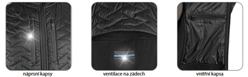 Pánská bunda CXS LEONIS černá s HV modro-červenými doplňky, vel. S