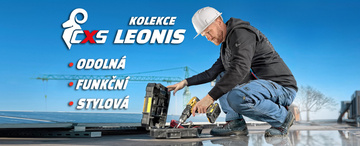 Pánská bunda CXS LEONIS černá s HV modro-červenými doplňky, vel. S