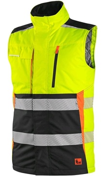 Zateplená reflexní vesta CXS BENSON žluto-černá, vel. M