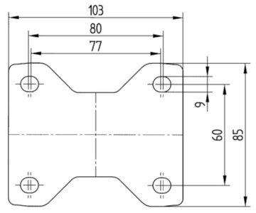 Pevné pojezdové kolečko TENTE ALPHA 125 mm, nosnost 275 kg
