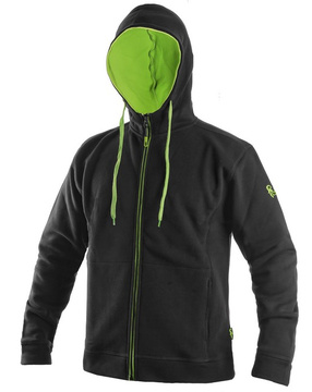 Pánská mikina na zip CXS Harrison černo-zelená, vel. M