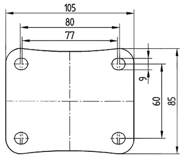 Otočné kolečko s totální brzdou TENTE ALPHA 80 mm, nosnost 200 kg