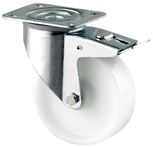 Otočné kolečko s totální brzdou TENTE ALPHA 100 mm, nosnost 200 kg