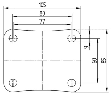 Otočné kolečko s totální brzdou TENTE ALPHA 125 mm, nosnost 275 kg