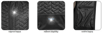 Pánská vesta CXS LEONIS černá s HV modro-červenými doplňky, vel. 2XL