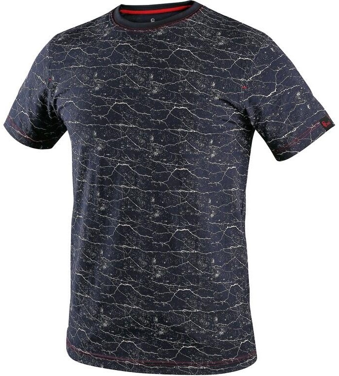 Pánské tričko CXS MARMORO s krátkým rukávem, tmavě modré, vel. 2XL