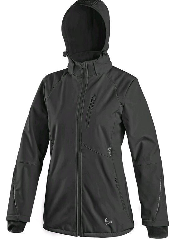 Dámská softshellová bunda CXS NEVADA černá, vel. 2XL