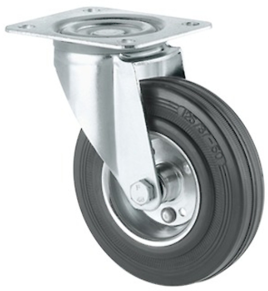 Transportní otočné kolečko s plotnou TENTE ALPHA 80 mm bez brzdy, nosnost 50 kg