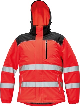 Reflexní zimní bunda Cerva KNOXFIELD HV WINTER JACKET červená, vel. 2XL