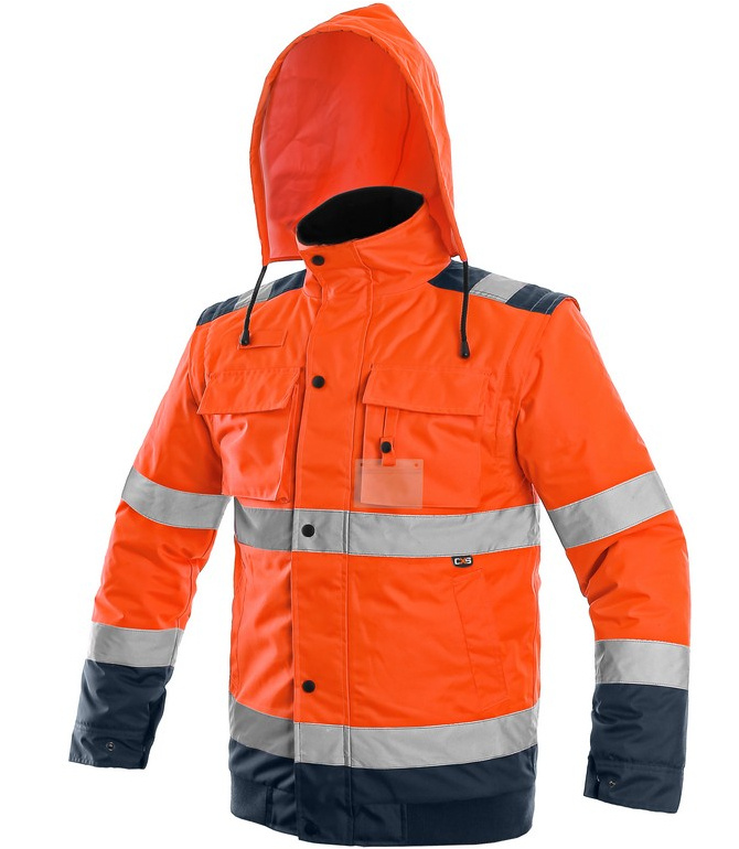 Reflexní zimní bunda CXS Luton 2v1 oranžovo-modrá vel. 2XL