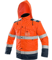 Reflexní zimní bunda CXS Luton 2v1 oranžovo-modrá vel. 2XL