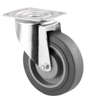 Transportní kolečko s plotnou otočné TENTE ALPHA 125mm bez brzdy, nosnost 125 kg