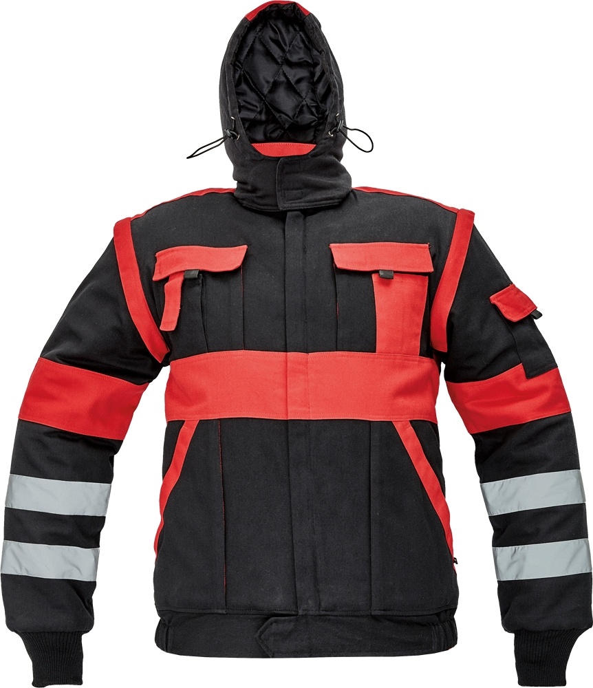 Zimní pracovní bunda Cerva MAX WINTER RFLX červeno-černá, vel. 50