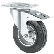 Transportní otočné kolečko s plotnou TENTE ALPHA 100mm s totální brzdou, nosnost 70 kg