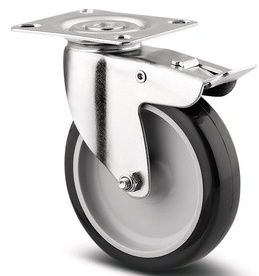 Přístrojové kolečko s plotnou otočné TENTE AGILA 75mm s totální brzdou, nosnost 60 kg