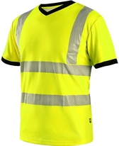 Pánské reflexní tričko CXS Ripon s krátkým rukávem, žluto černé, vel. 3XL
