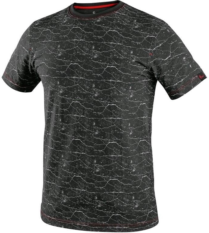 Pánské tričko CXS MARMORO s krátkým rukávem, černé, vel. 3XL