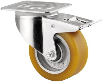 Otočné přístrojové kolečko s totální brzdou TENTE ALPHA 100 mm, nosnost 250 kg