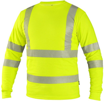 Pánské tričko s dlouhým rukávem CXS OLDHAM, výstražné žluté, vel. 3XL