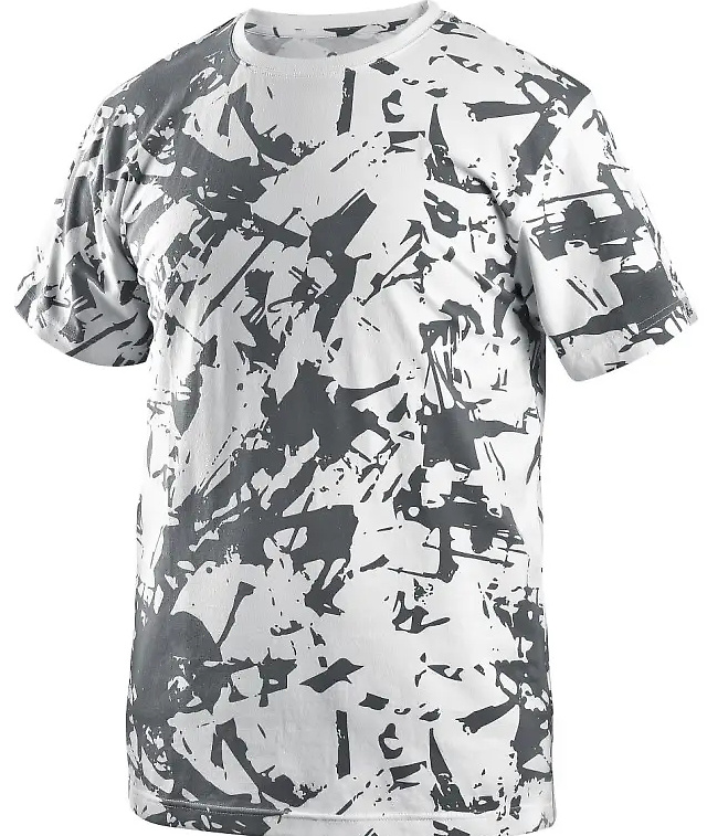 Pánské triko CXS MERLIN, krátký rukáv, bílo šedé, vel. 3XL