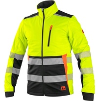 Reflexní bunda CXS BENSON, softshell, žluto-černá, vel. 3XL