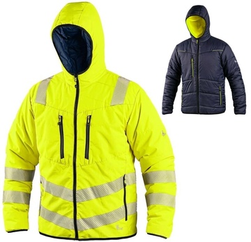 Reflexní zimní oboustranná bunda CXS CHESTER žluto-modrá, vel. 3XL