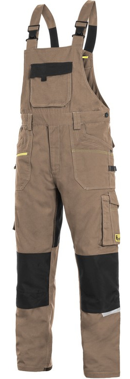 Montérky s laclem CXS STRETCH béžovo-černé, vel. 52