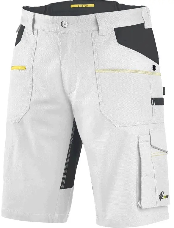 Pánské montérkové kraťasy CXS STRETCH bílo-šedé, vel. 56