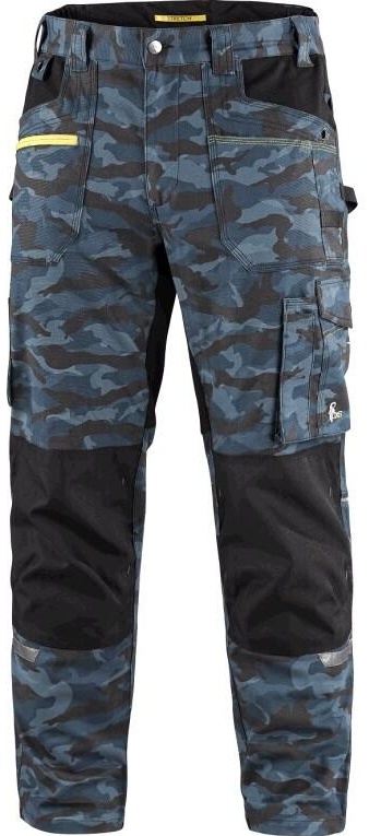 Montérkové kalhoty pánské CXS STRETCH maskáčové modré, vel. 58