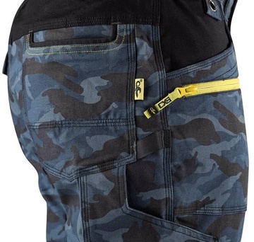 Montérkové kalhoty pánské CXS STRETCH maskáčové modré, vel. 58