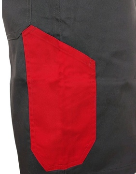 Montérky s laclem CXS PHOENIX CRONOS, šedo-červené vel. 58