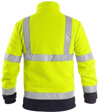 Fleecová bunda Canis PRESTON žluto-modrá s výstražnými prvky, vel. XXXL