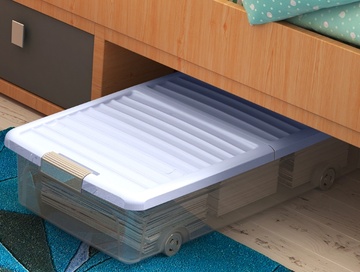 Úložný plastový box KETER W Box L Underbed 35 l, víko tmavě modré