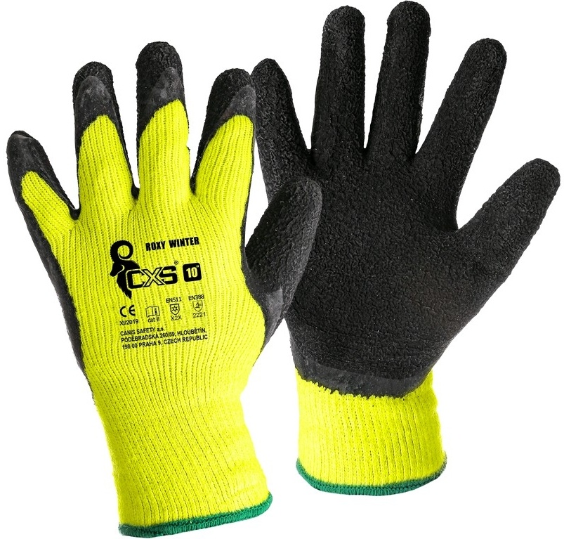 Zimní pracovní rukavice CXS ROXY WINTER černo žluté vel. 8