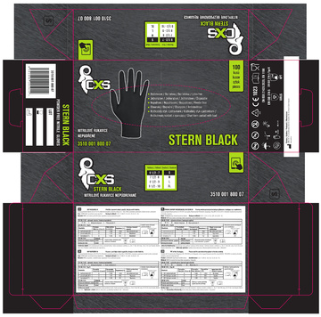 Pracovní rukavice jednorázové CXS STERN BLACK vel. 10 černé