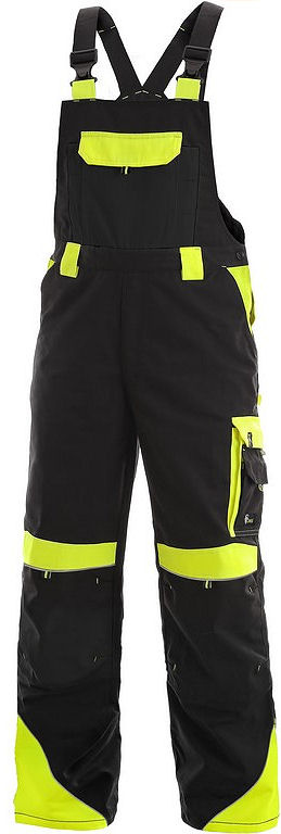 Montérky s laclem CXS SIRIUS BRIGHTON, černo-žluté, velikost 56