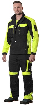 Montérky s laclem CXS SIRIUS BRIGHTON, černo-žluté, velikost 58