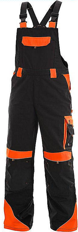 Montérky s laclem CXS SIRIUS BRIGHTON, černo-oranžové, velikost 58