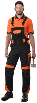 Montérky s laclem CXS SIRIUS BRIGHTON, černo-oranžové, velikost 58
