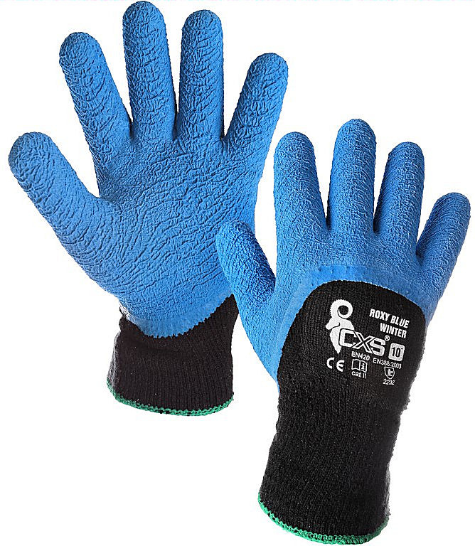 Pracovní rukavice povrstvené CXS ROXY BLUE WINTER zimní vel.10