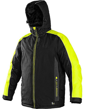 Pánská zimní bunda CXS BRIGHTON, černo-žlutá, velikost 4XL