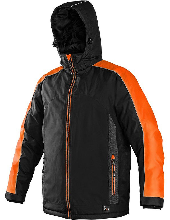 Pánská zimní bunda CXS BRIGHTON, černo-oranžová, velikost 4XL