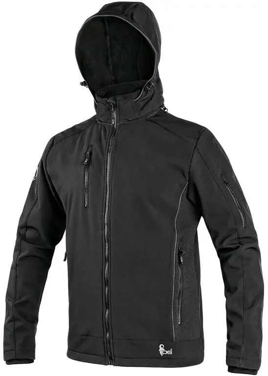 Pánská softshellová bunda CXS DURHAM, černá, vel.5XL