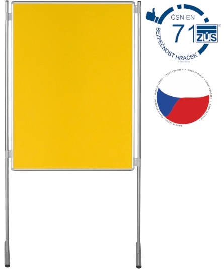 Textilní tabule TEXT EkoTAB pro paraván 75 x 100 cm, žlutá