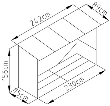 Kovový dřevník G21 WOH 335, antracit