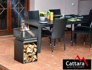 Ohniště Cattara CUBE s mřížkou celokovové