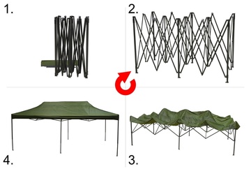 Skládací párty stan Cattara WATERPROOF, 3x6m, zelený