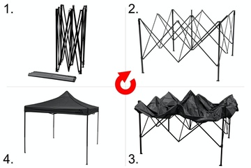 Skládací párty stan Cattara WATERPROOF, 3x3m, šedý